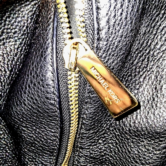 Michael Kors Rhea Medium Black Studded Gold Leather Backpack - Picture 5 of 6